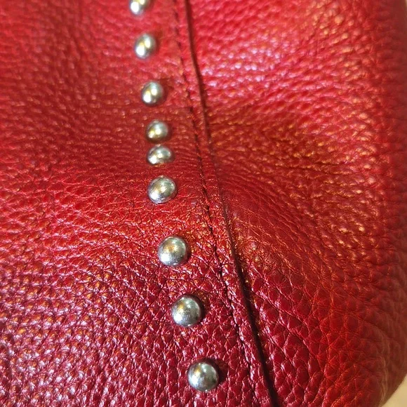 Brighton Andie Deep Burgundy Studded Pebbled Leather Shoulder Bag - Picture 16 of 16